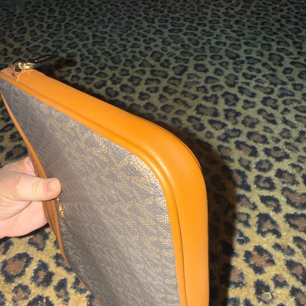 Michael Kors Signature Gray and Brown Laptop Bag